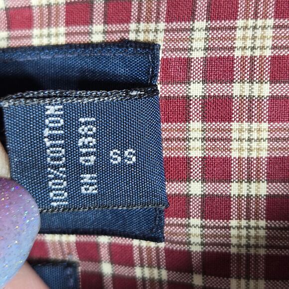 VTG Ralph Lauren Oxford Shirt Mens 4XLT Red Tan Plaid Classic Fit Button Down - Picture 5 of 10